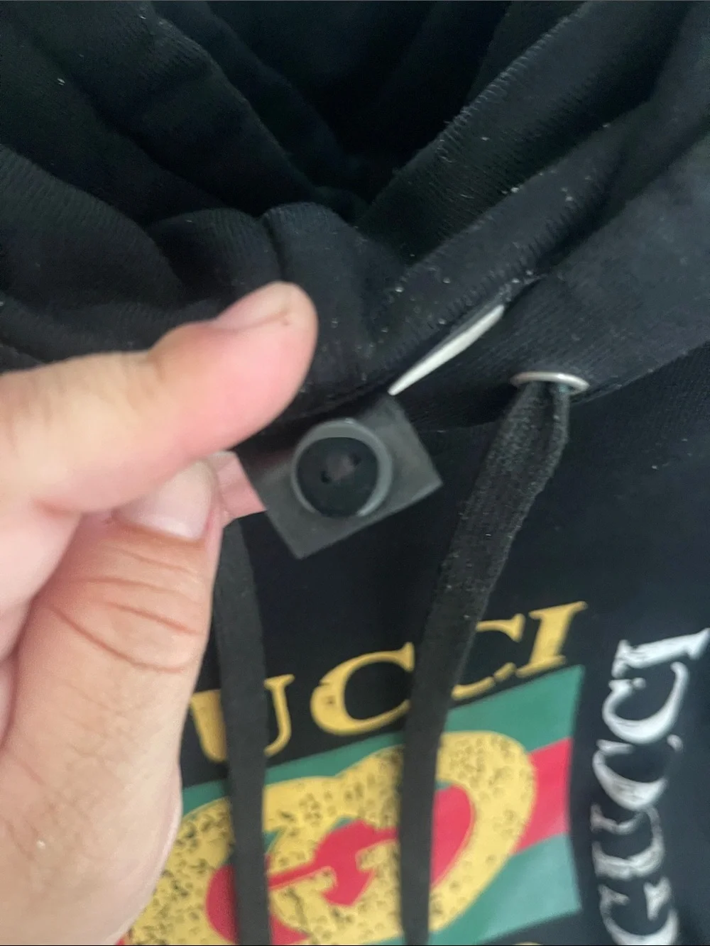 Gucci Black Crewneck Sweatshirt with Multicolor Logo